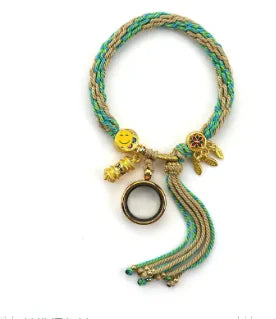 Handmade Tibetan Bracelet with Fillable Glass Locket