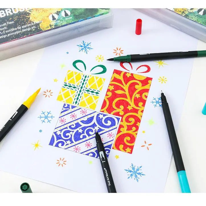 Dual-Head Watercolor Markers 24 Colors Set