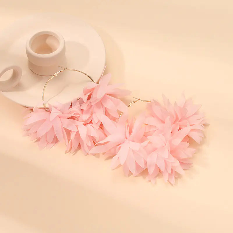 Handmade Personalized Chiffon Petal Earrings (Wholesale)