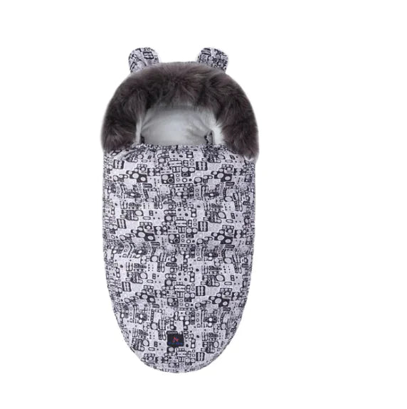 Baby Soft Flower Sleeping Bag with Fur Collar