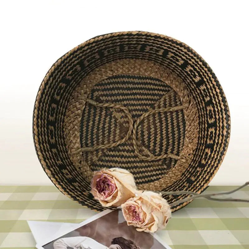 Foldable Handmade Wicker Flower Storage Basket