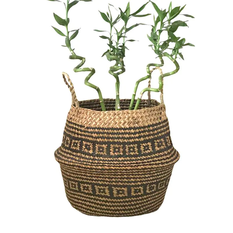 Foldable Handmade Wicker Flower Storage Basket