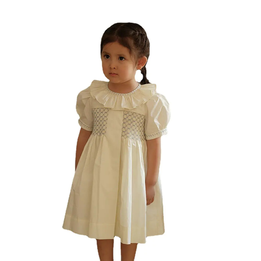 Handmade Solid Color Dress for Girls