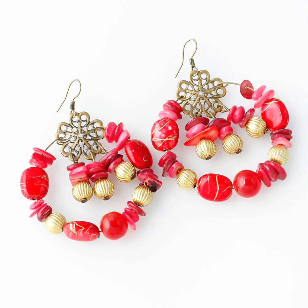 Bohemian Style Handmade Colorful Beaded Earrings