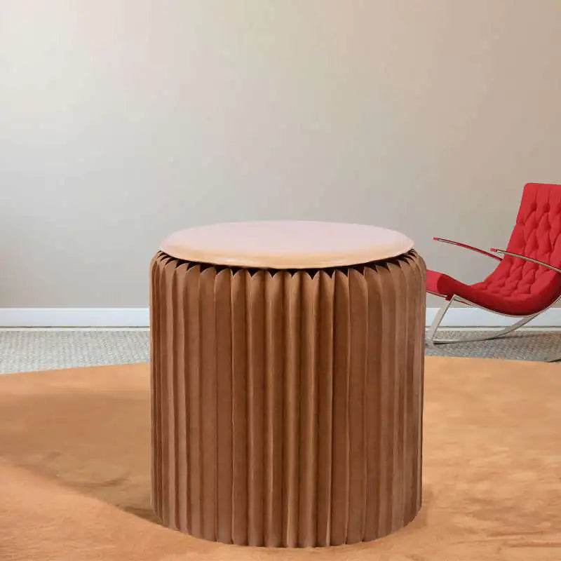 42CM Black Single Seat Accordion Stool in Kraft Paper