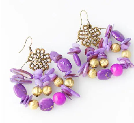 Bohemian Style Handmade Colorful Beaded Earrings