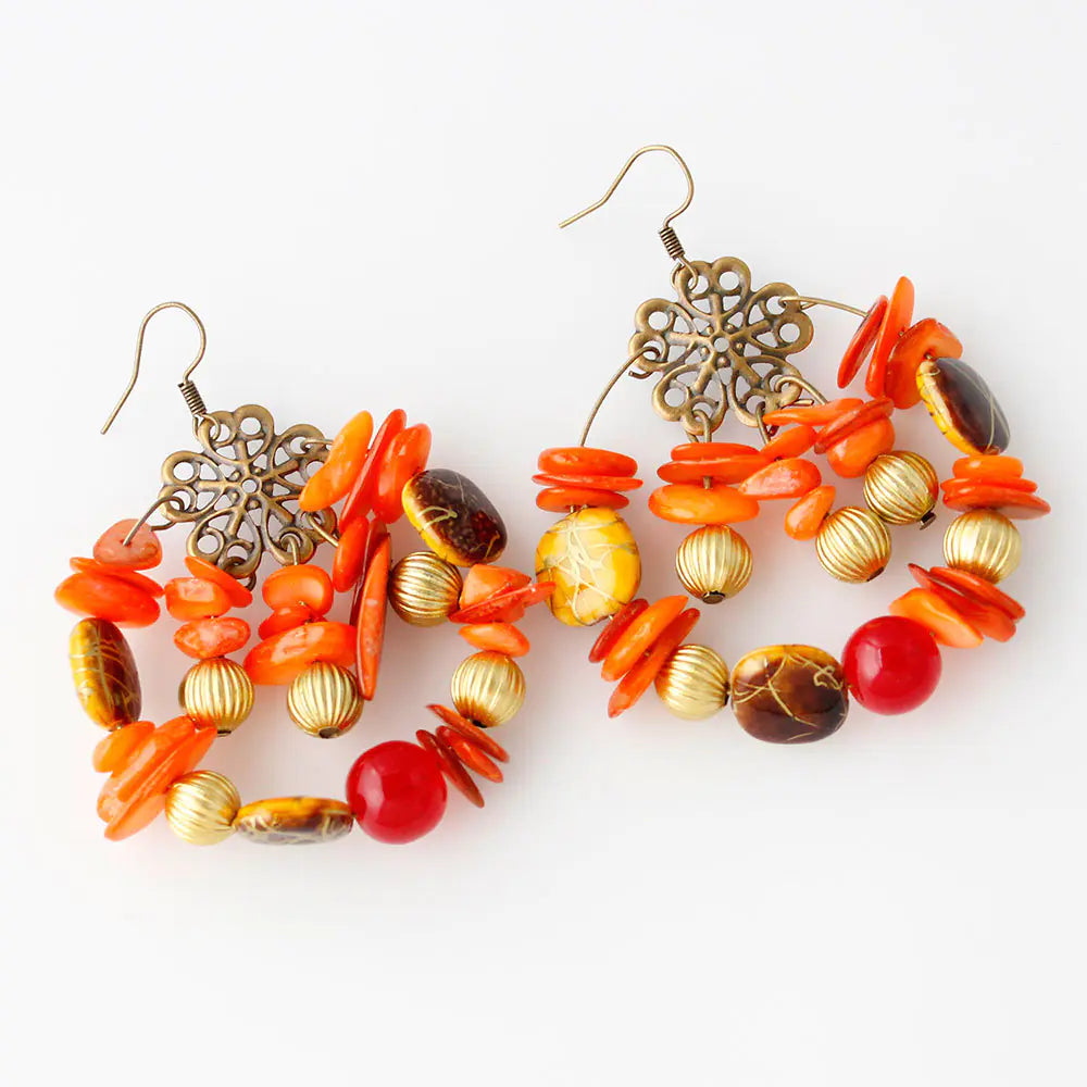 Bohemian Style Handmade Colorful Beaded Earrings