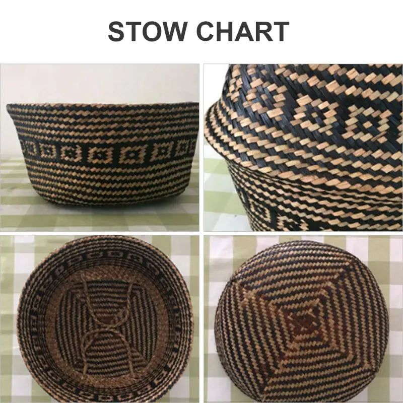 Foldable Handmade Wicker Flower Storage Basket