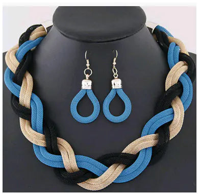 Handmade Bohemian Woven Rope Necklace Set