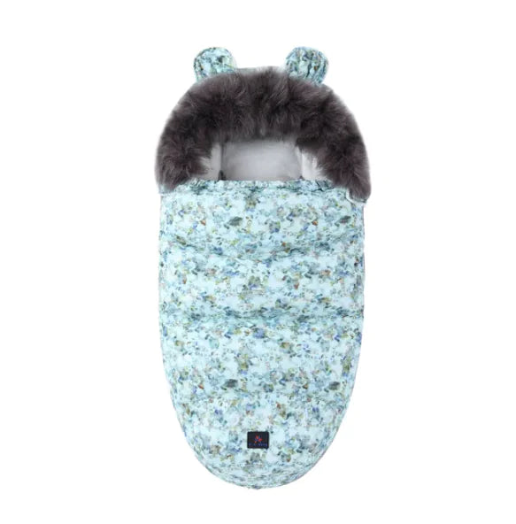 Baby Soft Flower Sleeping Bag with Fur Collar