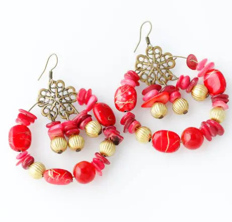 Bohemian Style Handmade Colorful Beaded Earrings