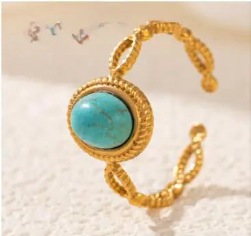 Handmade Natural Turquoise Fashion Ring