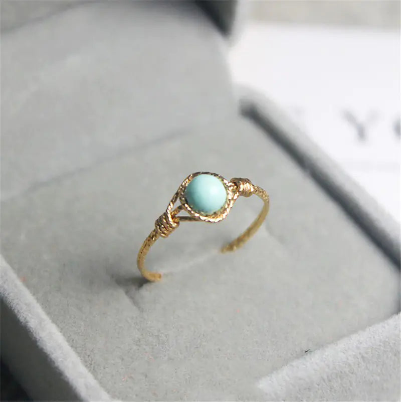 Handmade Natural Turquoise Fashion Ring