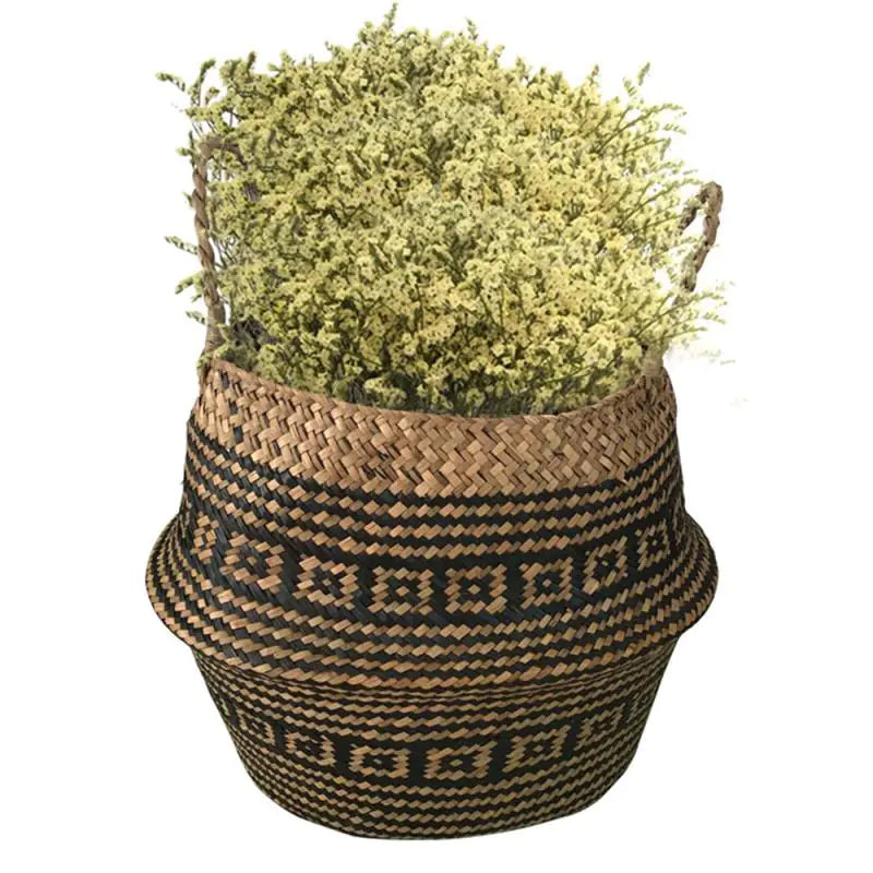 Foldable Handmade Wicker Flower Storage Basket