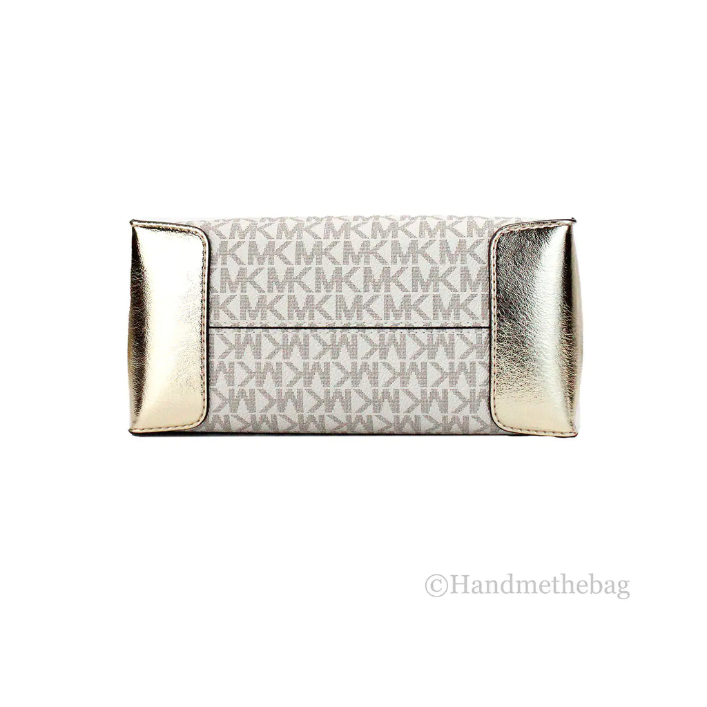 Michael Kors Mercer Medium Pale Gold Messenger Crossbody Bag
