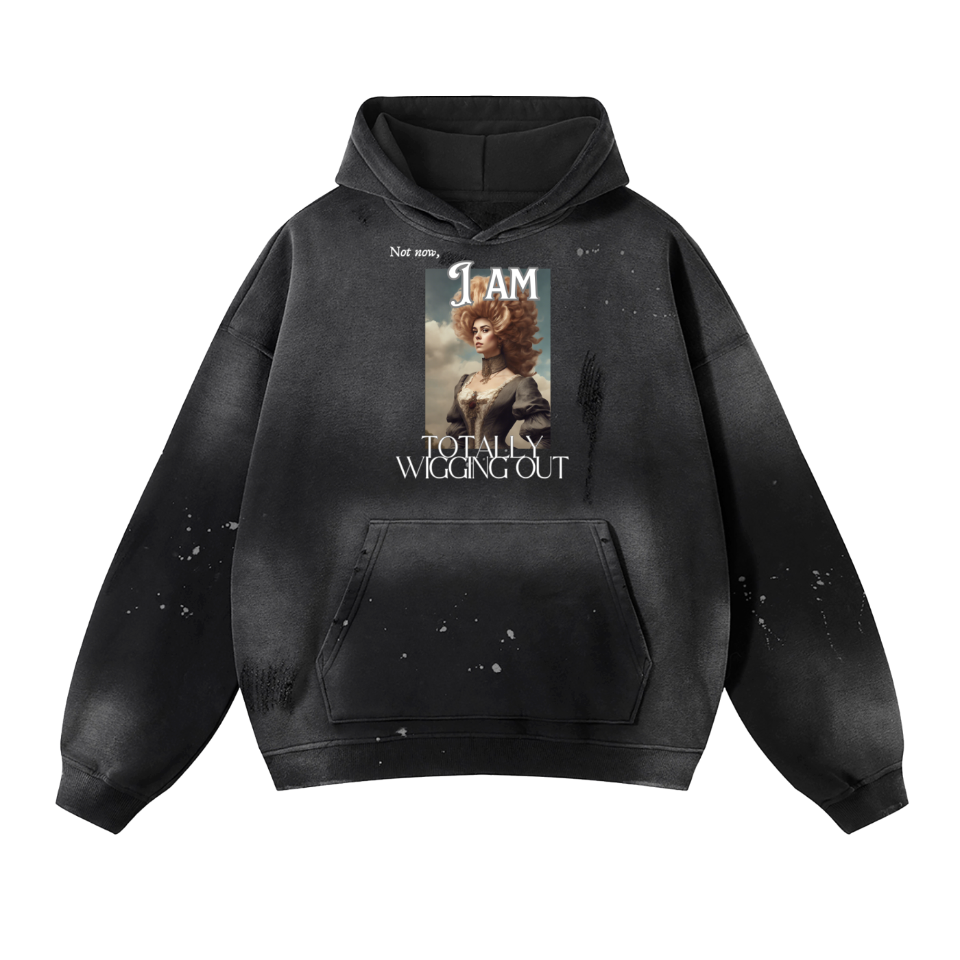 Vintage Washed Frayed Fleece Hoodie