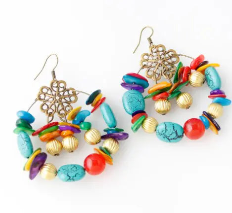 Bohemian Style Handmade Colorful Beaded Earrings