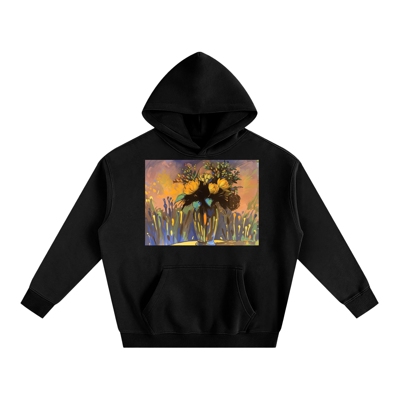 Flower In Vase Oversize Fleeced Hoodie