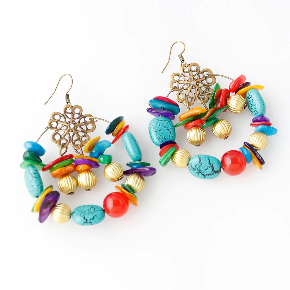 Bohemian Style Handmade Colorful Beaded Earrings