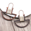 Handmade Woven Geometric Oval Earrings