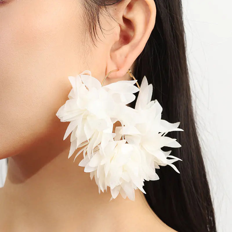 Handmade Personalized Chiffon Petal Earrings (Wholesale)