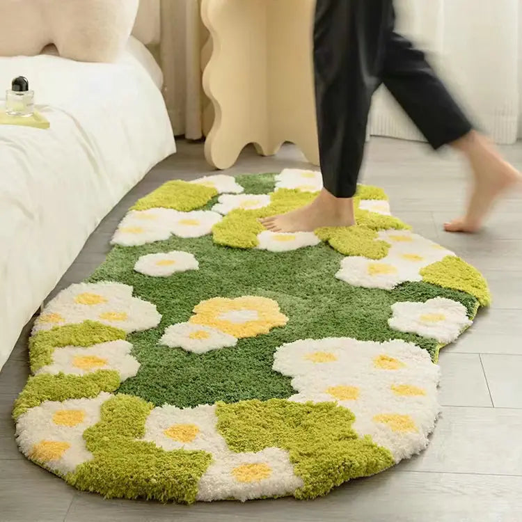 Handmade Embroidered Carpet and Cushion Set
