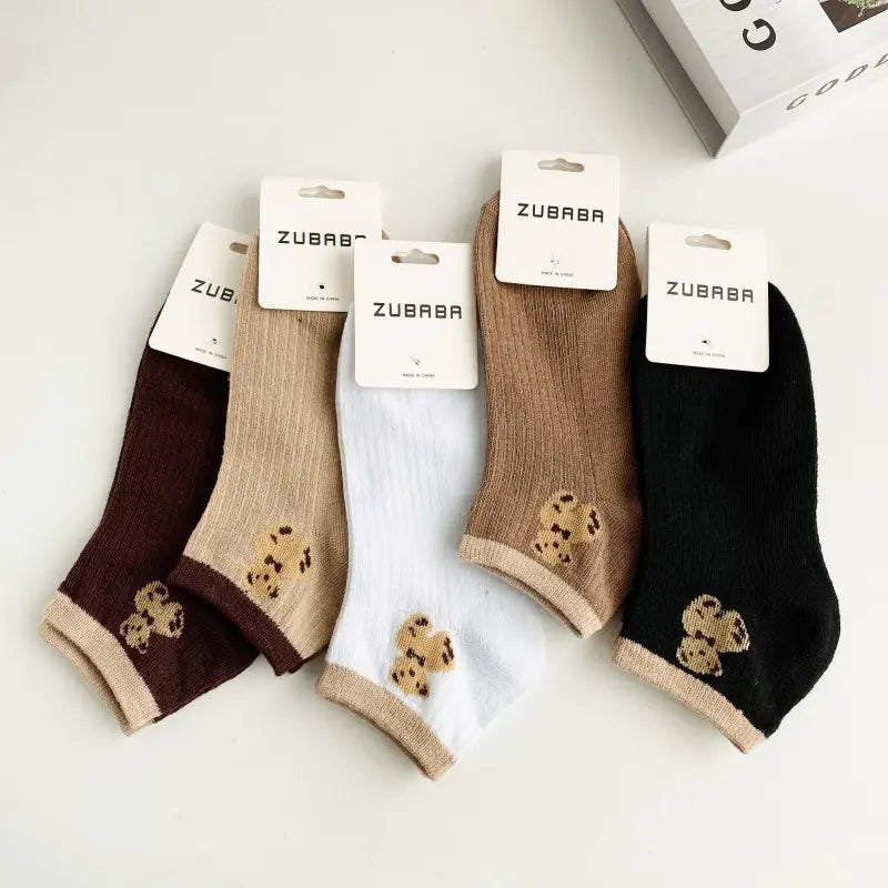 Cute Cartoon Mid-Calf Socks for Women, Japanese Style