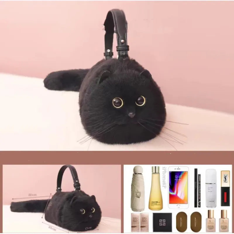 Women's Cute Handmade Cat Doll Bag