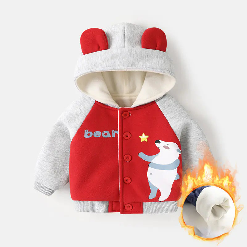 Baby Fleece Hooded Jacket for Boys and Girls Winter