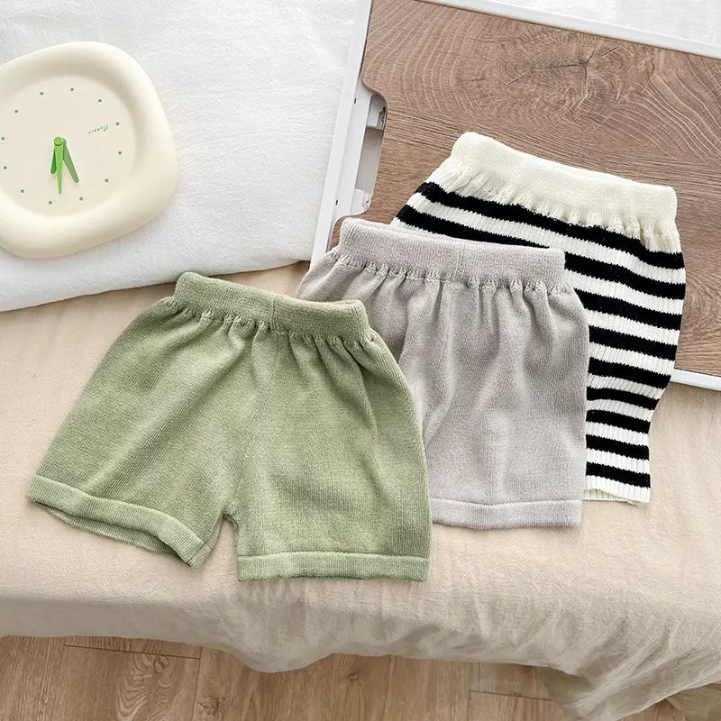 Baby Solid Color Knitted Shorts for Summer (1-3 Years)