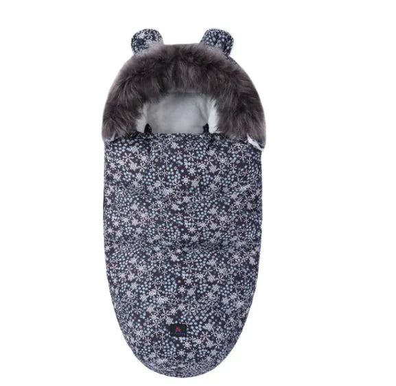 Baby Soft Flower Sleeping Bag with Fur Collar