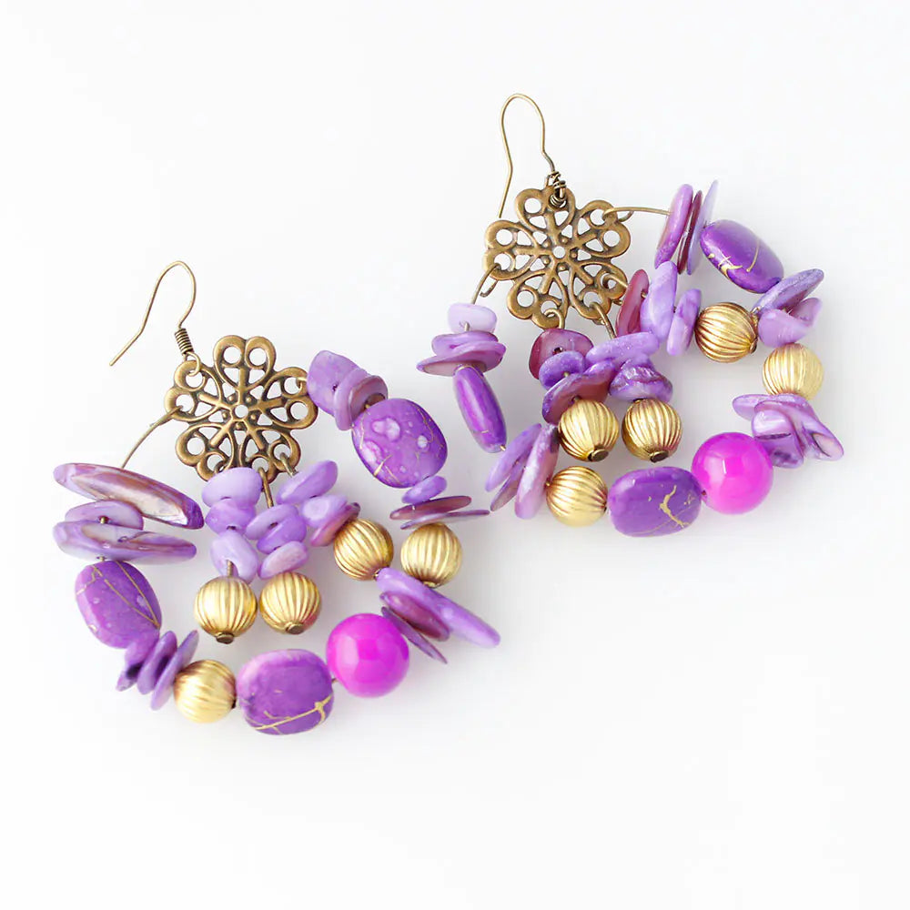 Bohemian Style Handmade Colorful Beaded Earrings
