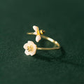 925 Silver Bee Shell Ring for Women