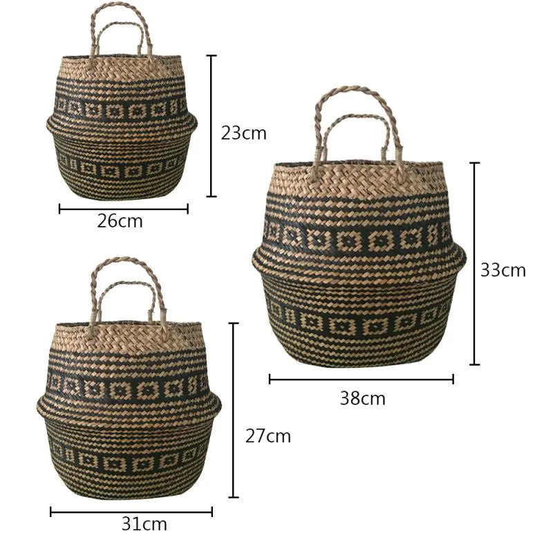 Foldable Handmade Wicker Flower Storage Basket