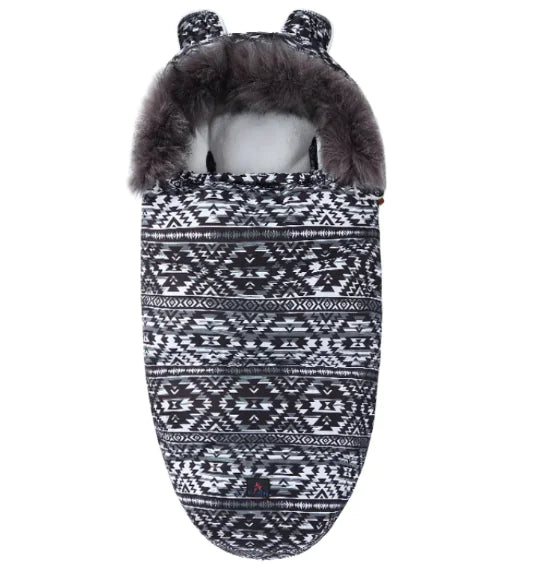 Baby Soft Flower Sleeping Bag with Fur Collar