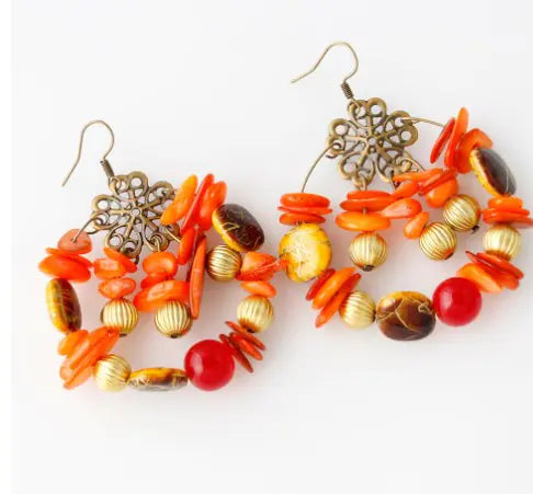 Bohemian Style Handmade Colorful Beaded Earrings